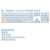 Maxbell Mechanical Keyboard Keycaps Replacement Clear Word Heat Sublimation Key Caps Blue 132 Keys