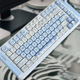 Maxbell Mechanical Keyboard Keycaps Replacement Clear Word Heat Sublimation Key Caps Blue 132 Keys