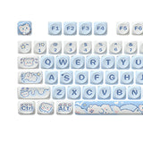 Maxbell Mechanical Keyboard Keycaps Replacement Clear Word Heat Sublimation Key Caps Blue 132 Keys
