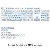 Maxbell Mechanical Keyboard Keycaps Replacement Clear Word Heat Sublimation Key Caps Blue 132 Keys