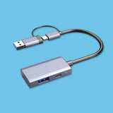 Maxbell 4 in 1 Card Reader High Speed Transmission Double Interface Replacement Gray