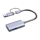 Maxbell 4 in 1 Card Reader High Speed Transmission Double Interface Replacement Gray