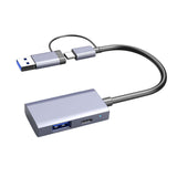 Maxbell 4 in 1 Card Reader High Speed Transmission Double Interface Replacement Gray