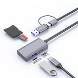 Maxbell 4 in 1 Card Reader High Speed Transmission Double Interface Replacement Gray