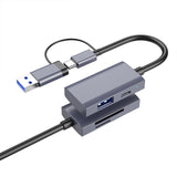 Maxbell 4 in 1 Card Reader High Speed Transmission Double Interface Replacement Gray