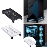 Maxbell Computer Tower Stand Storage Rack Mobile Rolling Wheel Sturdy PC Tower Stand Black