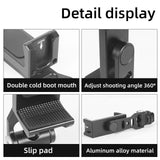 Maxbell Phone Tripod Mount with Cold Shoe Versatile for Plane Tabletop Train