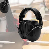 Maxbell Noise Reduction Earmuff Adjustable for Lawn Mowing Workshop Construction Black