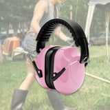Maxbell Noise Reduction Earmuff Adjustable for Lawn Mowing Workshop Construction Pink
