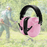 Maxbell Noise Reduction Earmuff Adjustable for Lawn Mowing Workshop Construction Pink