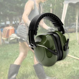 Maxbell Noise Reduction Earmuff Adjustable for Lawn Mowing Workshop Construction Green