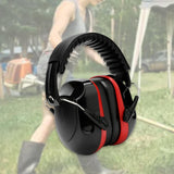 Maxbell Noise Reduction Earmuff Adjustable for Lawn Mowing Workshop Construction Red