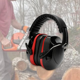 Maxbell Noise Reduction Earmuff Adjustable for Lawn Mowing Workshop Construction Red