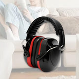 Maxbell Noise Reduction Earmuff Adjustable for Lawn Mowing Workshop Construction Red