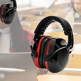 Maxbell Noise Reduction Earmuff Adjustable for Lawn Mowing Workshop Construction Red