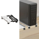 Maxbell CPU Stand Multiple Air Vents Adjustable Space Saving Telescopic Support Cart Black White