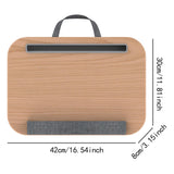 Maxbell Laptop Lap Desk Multifunctional Writing Computer Table for Bed Travel Wood Color