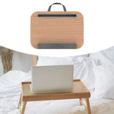 Maxbell Laptop Lap Desk Multifunctional Writing Computer Table for Bed Travel Wood Color