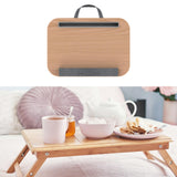 Maxbell Laptop Lap Desk Multifunctional Writing Computer Table for Bed Travel Wood Color