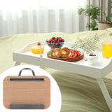 Maxbell Laptop Lap Desk Multifunctional Writing Computer Table for Bed Travel Wood Color