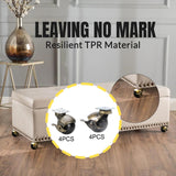 Maxbell Ball Caster Wheels Set of 4 with Brake Brass Vintage Antique Style for Chair 1.5inch