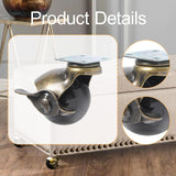 Maxbell Ball Caster Wheels Set of 4 with Brake Brass Vintage Antique Style for Chair 2inch