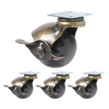 Maxbell Ball Caster Wheels Set of 4 with Brake Brass Vintage Antique Style for Chair 2inch