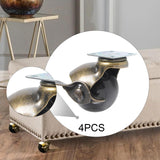 Maxbell Ball Caster Wheels Set of 4 with Brake Brass Vintage Antique Style for Chair 2inch
