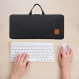Maxbell Felt Keyboard Storage Bag Mobile Office with Zipper Stylish PC Keyboard Case Black