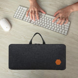 Maxbell Felt Keyboard Storage Bag Mobile Office with Zipper Stylish PC Keyboard Case Black