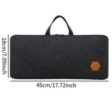 Maxbell Felt Keyboard Storage Bag Mobile Office with Zipper Stylish PC Keyboard Case Black