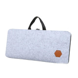 Maxbell Felt Keyboard Storage Bag Mobile Office with Zipper Stylish PC Keyboard Case Light Gray