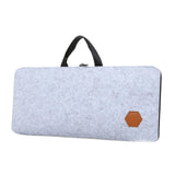 Maxbell Felt Keyboard Storage Bag Mobile Office with Zipper Stylish PC Keyboard Case Light Gray