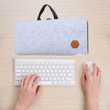 Maxbell Felt Keyboard Storage Bag Mobile Office with Zipper Stylish PC Keyboard Case Light Gray