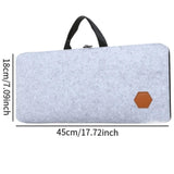 Maxbell Felt Keyboard Storage Bag Mobile Office with Zipper Stylish PC Keyboard Case Light Gray