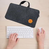 Maxbell Felt Keyboard Storage Bag Mobile Office with Zipper Stylish PC Keyboard Case Dark Gray