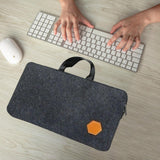 Maxbell Felt Keyboard Storage Bag Mobile Office with Zipper Stylish PC Keyboard Case Dark Gray