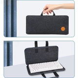 Maxbell Felt Keyboard Storage Bag Mobile Office with Zipper Stylish PC Keyboard Case Dark Gray