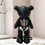 Maxbell Skeleton Bear Backpack Gothic Shoulder Bag for Travel Shopping