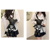 Maxbell Skeleton Bear Backpack Gothic Shoulder Bag for Travel Shopping