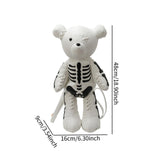Maxbell Skeleton Bear Backpack Gothic Shoulder Bag for Travel Shopping