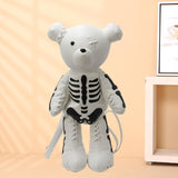 Maxbell Skeleton Bear Backpack Gothic Shoulder Bag for Travel Shopping