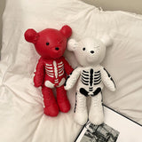 Maxbell Skeleton Bear Backpack Gothic Shoulder Bag for Travel Shopping