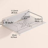 Maxbell Wall Mount Projector Shelf Bracket Router Wall Mount for DVD Player Bathroom 28.5x21cm Silver