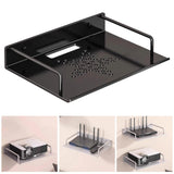Maxbell Wall Mount Projector Shelf Bracket Router Wall Mount for DVD Player Bathroom 33.5x21cm Black