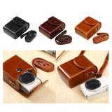 Maxbell Camera Case Stylish PU Leather Waterproof Small Lightweight Camera Sling Bag Black