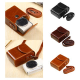 Maxbell Camera Case Stylish PU Leather Waterproof Small Lightweight Camera Sling Bag Black