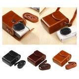 Maxbell Camera Case Stylish PU Leather Waterproof Small Lightweight Camera Sling Bag Black