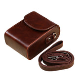 Maxbell Camera Case Stylish PU Leather Waterproof Small Lightweight Camera Sling Bag Coffee