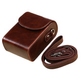 Maxbell Camera Case Stylish PU Leather Waterproof Small Lightweight Camera Sling Bag Coffee